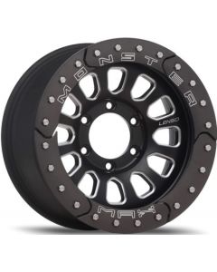Lenso Max-Monster "MXM" 16X8.5 6X139.7 Matte Black/Red Ring