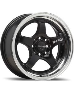 Lenso Projectd D-1SE "PDS" 18X9.5 5X114.3 Black Plus Mirror Lip Polish