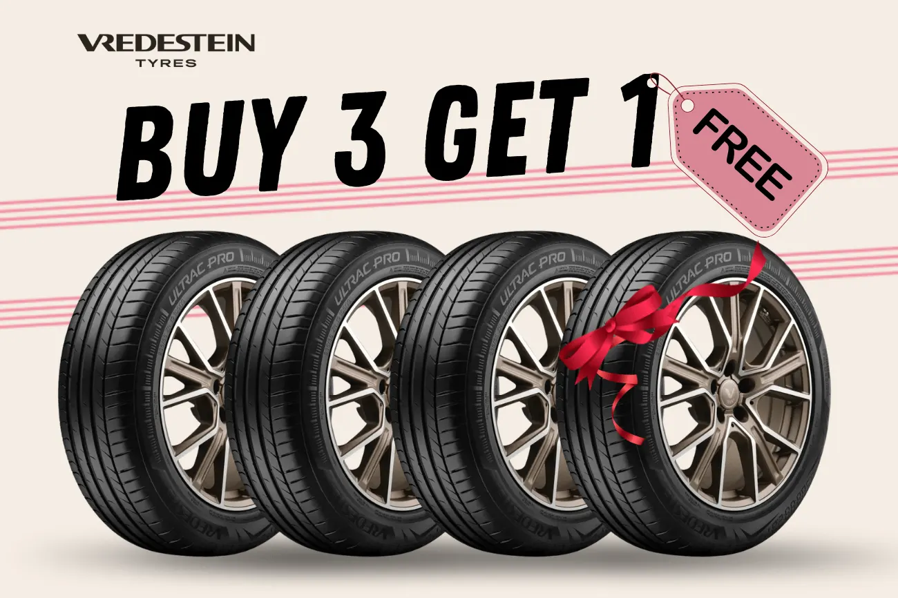 Buy 3 Vredestein tyres online and get 1 free