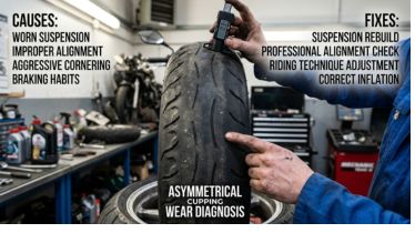 Uneven Wear in Motorcycle Tyres: Causes & Fixes